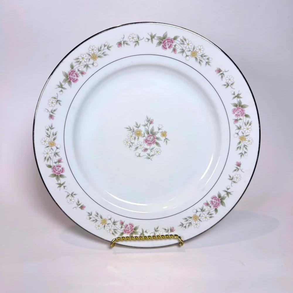 Lenox Replacement Plate Meadow Pinks Collection Porcelain Platinum Trim Japan